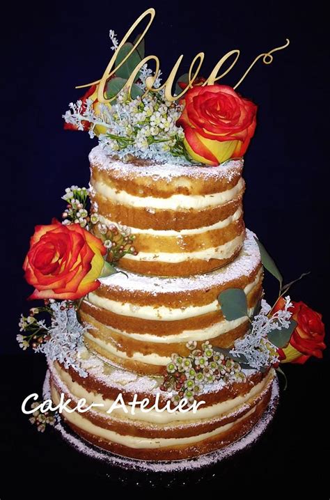 Naked Cake With Fresh Flowers Decorated Cake By Ella CakesDecor