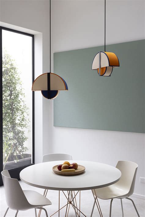 Suspension Arto Tissu Beige Nude Et Bleu Klein Moderne Made In France