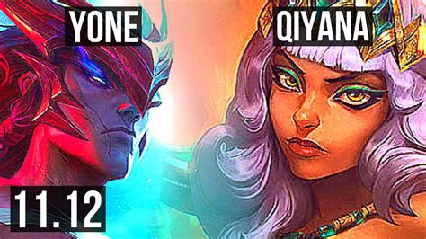 Yone Vs Qiyana Mid Quadra 8 Solo Kills 400 Games Dominating