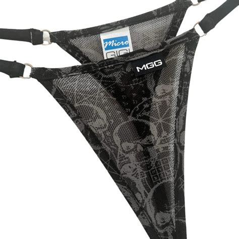 Skulls Sheer Tie Sides Bikini Bottom Micro Gigi
