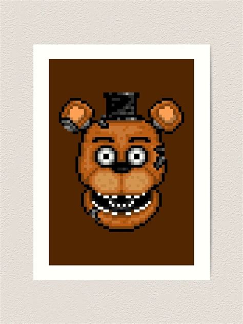 Five Nights At Freddy S 2 Pixel Art Withered Old Freddy Art Print For Sale By Geeksomniac