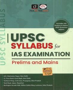 Upsc Syllabus For Ias Examination Prelims And Mains In English