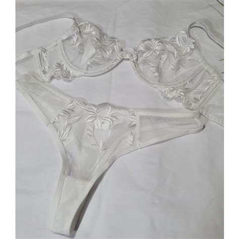 Jual Bra Set Lingerie Transparant Sexy Flower 21116 20037 Size International Shopee Indonesia
