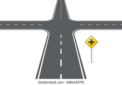 Road Intersection Traffic Sign Element Design Stock Vector Royalty