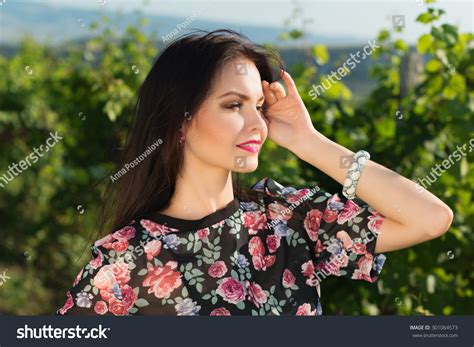 Sexy Beautiful Brunette Woman Slim Tanned Stock Photo 301064573 Shutterstock