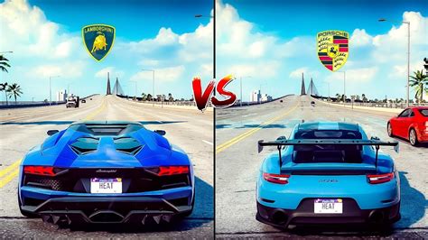 Nfs Heat Drag Race Lamborghini Aventador S Vs Porsche Gt Rs Youtube