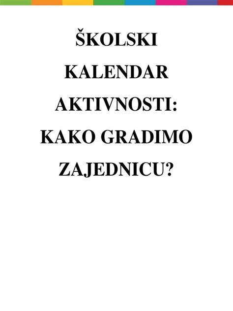 Ideje Za Aktivnosti Pdf