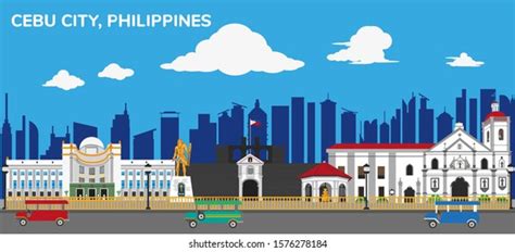 Cebu City Landmarks Tourists Spots Stock Illustration 1576278184 ...