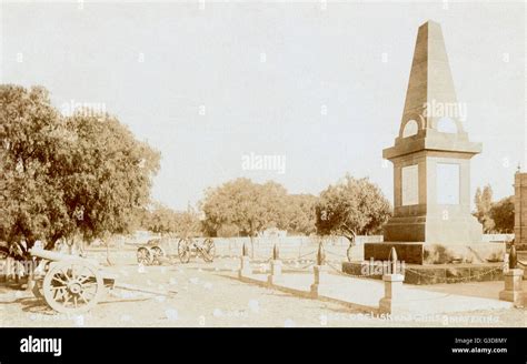 Siege obelisk (war memorial) in Mafeking (Mahikeng, Mafikeng), NW Stock ...