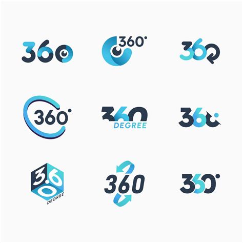 Set Of 360 Degree Logo 9461678 Vector Art At Vecteezy