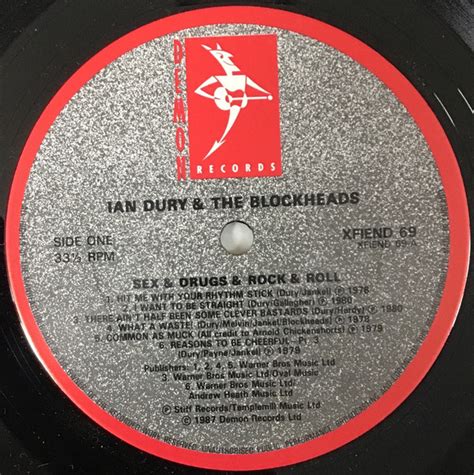 Ian Dury And The Blockheads Sex Drugs Rock Roll Vinyl Pussycat Records