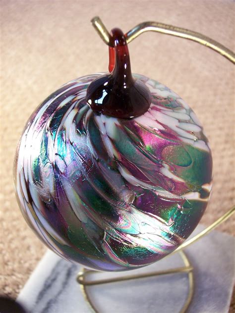 Unique Hand Crafted Glass Ball Christmas Ornament