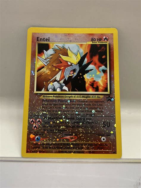 Mavin Entei Reverse Holo Double Swirl Rare Black Star Promo 34 Vintage Pokemon Card Nm