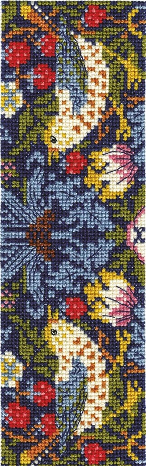 Dmc V A Counted Cross Stitch Bookmark Kit Strawberry Thief Etsy Uk