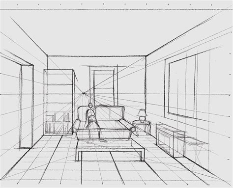 point perspective drawing living room bryont blog