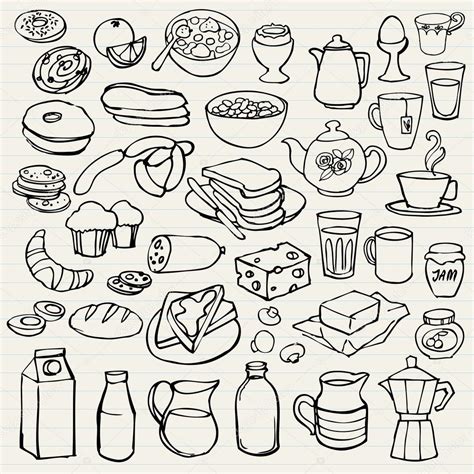 Breakfast Doodle Stock Vector Omw