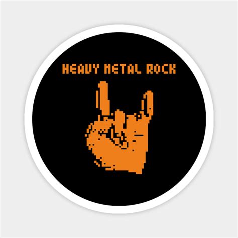 Heavy Metal Rock Pixel Art Orang Print Heavy Metal Rock Magnet