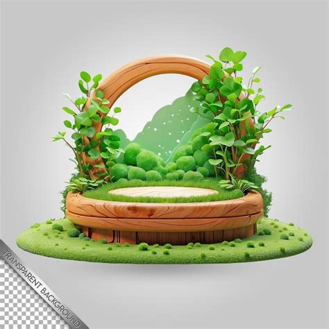 Premium Psd A Basket With A Plant And A Basket With A Green Plant On It