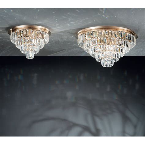 Plafonnier De Luxe Italien En Cristal Et Métal
