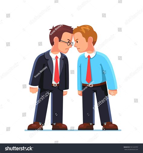 Two Business Men Enemies Opponents Standing Stock Vector Royalty Free