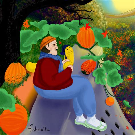 Carl And Hand Banana On A Weird Wall With Squash By Fisherella On