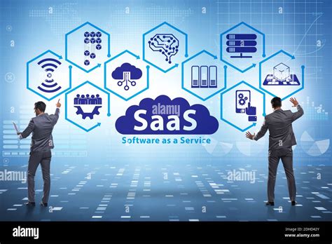 Software As A Service Saas Concept With Businessman Stock Photo Alamy