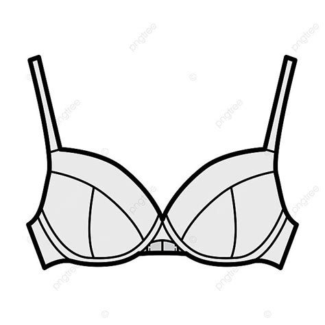 Full Cup Lingerie Technical Fashion Illustration Featuring Adjustable