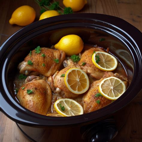 Slow Cooker Lemon Garlic Chicken Recipe Recipe