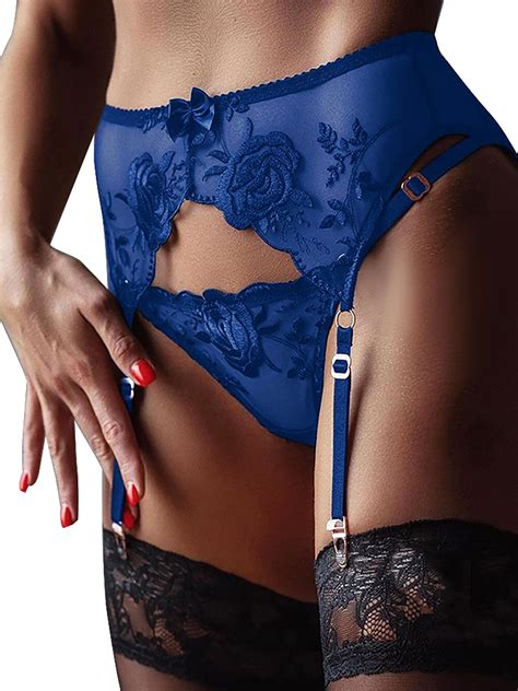 Wtpretty Womens Lace Sheer Garter Belt G String Thong Suspender Lingerie For Stocking Walmart