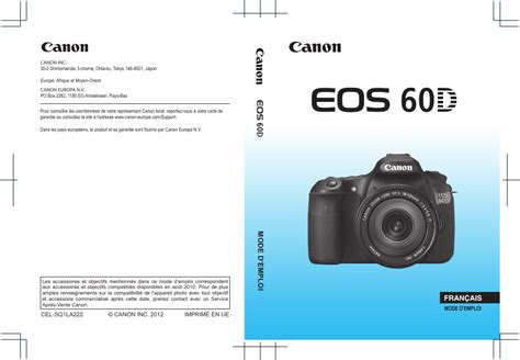 Canon Eos D Manuel D Utilisation Pages