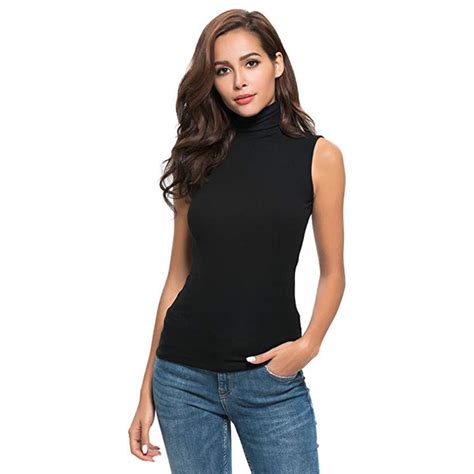 Tuscom - Tuscom Women's Sleeveless Top Long Neck Tank Top Sleeveless ...