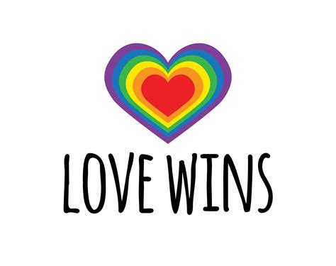 Vector Lgbt Rainbow Flag Heart With Love Wins 13381896 Vector Art At