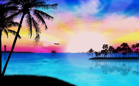 Beach Paradise Sunset Wallpapers - Top Free Beach Paradise Sunset ...