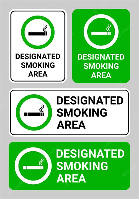 Premium Vector Designated Smoking Area Sign