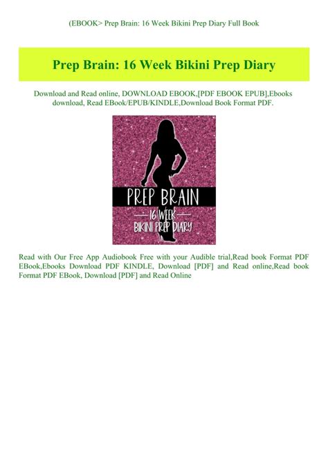 EBOOK Prep Brain 16 Week Bikini Prep Diary Full Book