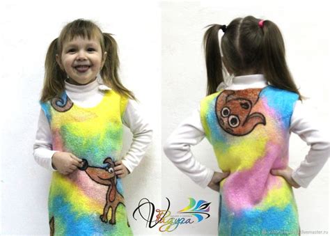 Детское платье-сарафан "Чей хвост?" - войлок и батик в интернет ...