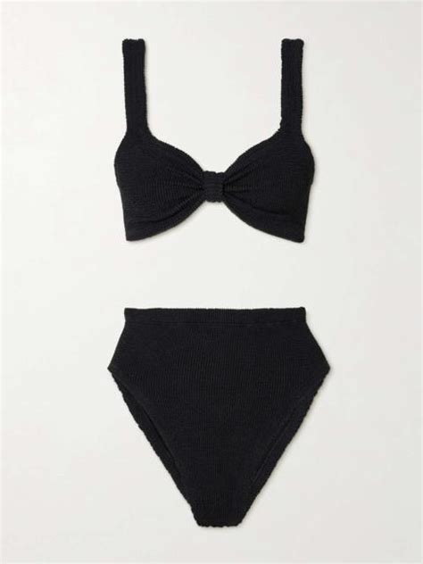 Hunza G Judy Seersucker Bikini Black REVERSIBLE