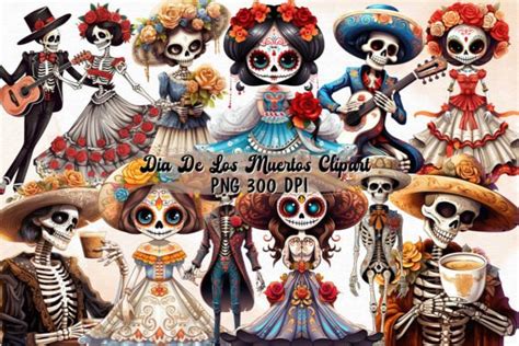 Dia De Los Muertos Skeleton Clipart Graphic by Magic World · Creative Fabrica