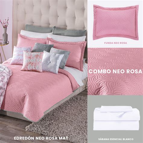 Juego de edredón Rosa con fundas para almohada y sábanas