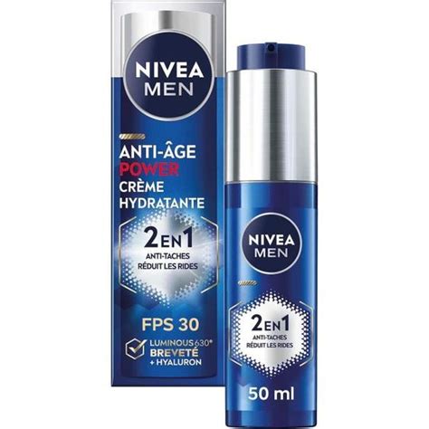 NIVEA MEN Crème hydratante Power 2 en 1 LUMINOUS630 anti âge anti