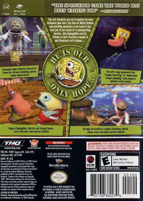 SpongeBob SquarePants Battle For Bikini Bottom Para GameCube