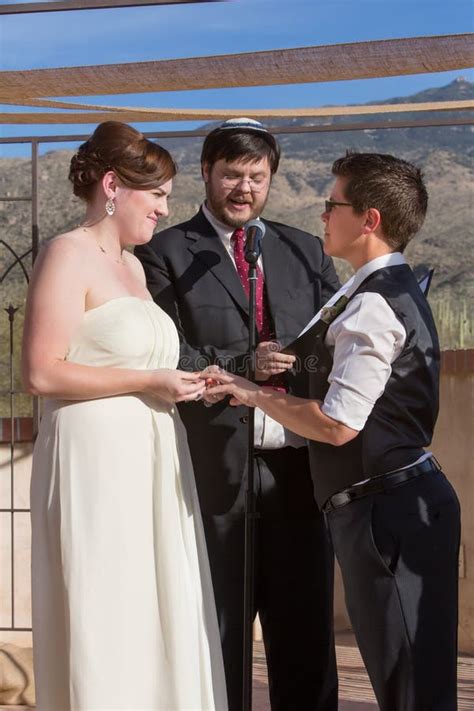 Cute Lesbian Couple Marriage Stock Image Image Of Lovers Commitment 30305639