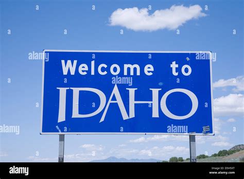 Welcome To Idaho State Sign Stock Photo Alamy