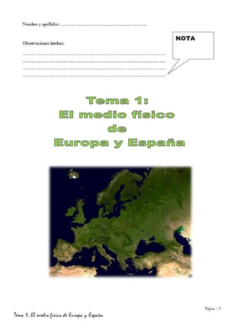 Pdf Tema 1 El Medio Físico De Europa Y España€¦ · Tema 1 El Medio