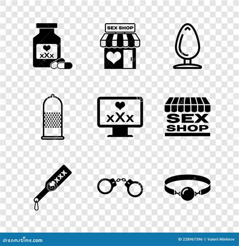 Set Bottle With Pills For Potency Sex Shop Building Anal Plug Spanking Paddle Handcuffs