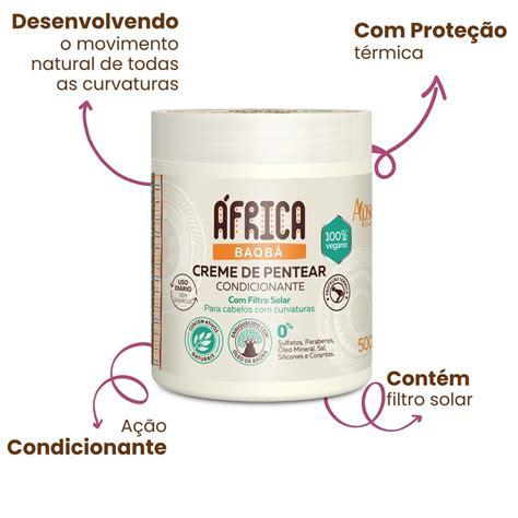 Kit Apice Ativador de Cachos 500g Creme de Pentear África Baoba e