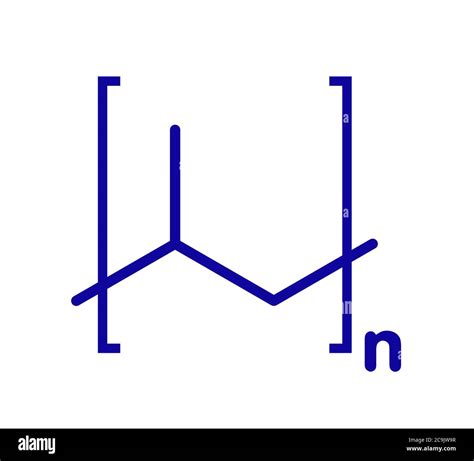 Polypropylene Polypropene Pp Plastic Chemical Structure Blue Skeletal Formula On White