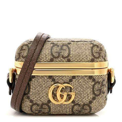 Gucci GG Supreme Monogram Marmont AirPods Pro Case Beige Ebony 1445176