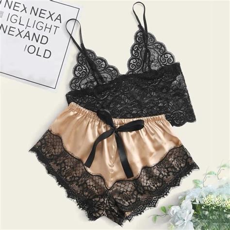Nouveau Sexy Dentelle Lingerie Soie Sous Vêtements Vêtements De Nuit Sous Vêtements Pyjamas