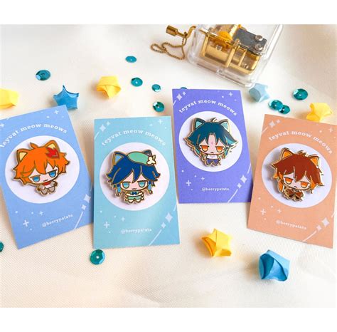 Teyvat Meow Meow Genshin Pins Etsy
